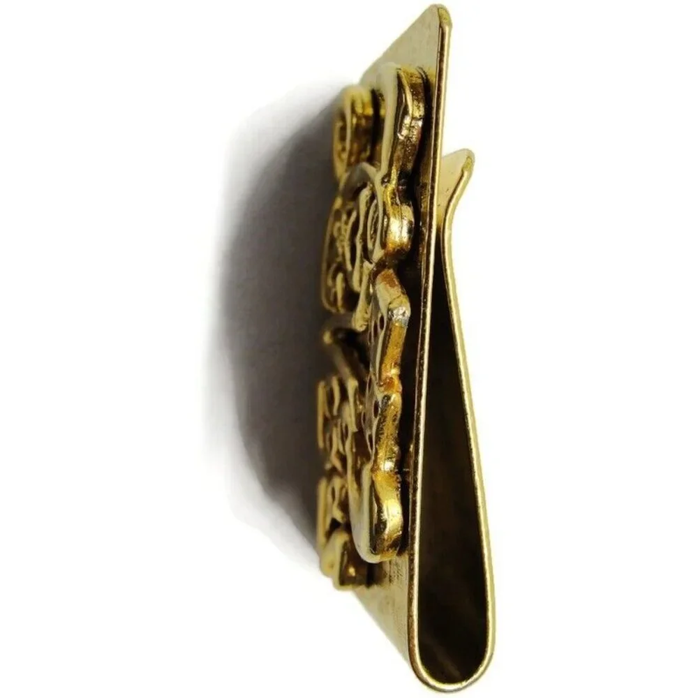Las Vegas Dice Gold Tone Money Clip Stainless Steel Wallet Credit Card Cash ID
